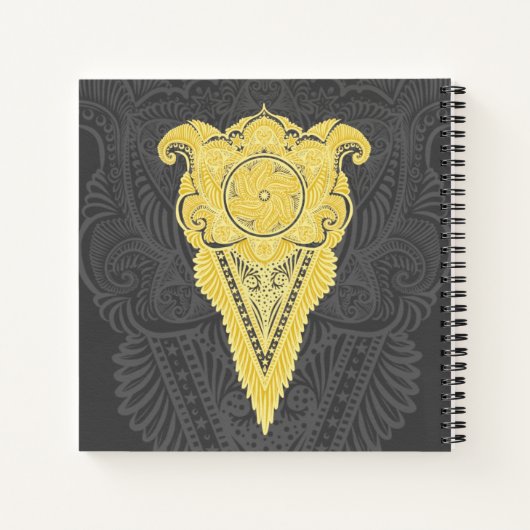 Goldene Zierflame Notizbuch (Rückseite)