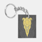 Goldene Zierflame Schlüsselanhänger (Vorderseite links)