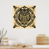 Goldene Zierschale mit dekorativem Design Poster (Küche)