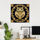 Goldene Zierschale mit dekorativem Design Poster (Heimbüro)