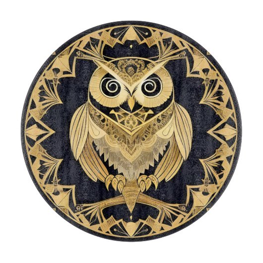 Goldene Zierschale mit dekorativem Design Schneidebrett (Vorderseite)