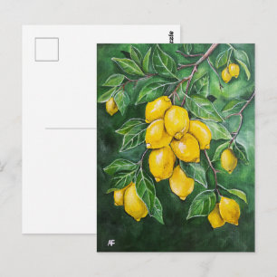 Goldene Zitronen an einem Wintertag von Alfred Fox Postkarte
