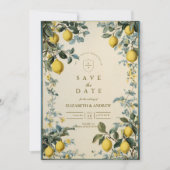 Goldene Zitrusblüten-Hochzeit Save The Date (Vorderseite)