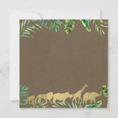Goldene Zootiere Jungle Safari Geburtstagsparty Einladung (Rückseite)