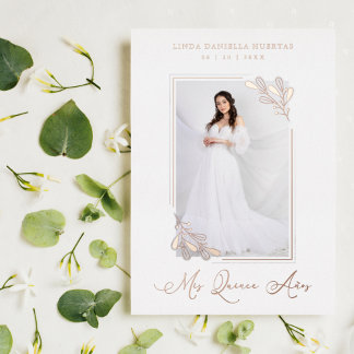 Goldene Zweige der spanischen Real Rose Folieneinladung