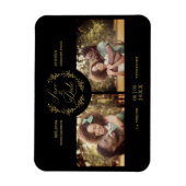 Goldene Zweige Elegante 2 individuelle Fotos Hochz Magnet (Vertikal)