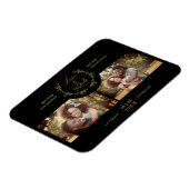 Goldene Zweige Elegante 2 individuelle Fotos Hochz Magnet (Linke Seite)