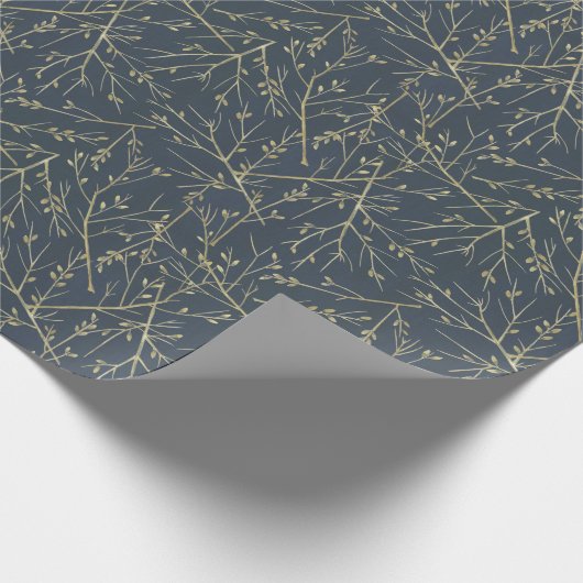 Goldene Zweige Geschenkpapier (Ecke)