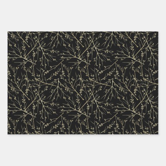 Goldene Zweige Geschenkpapier Set (Vorderseite 3)