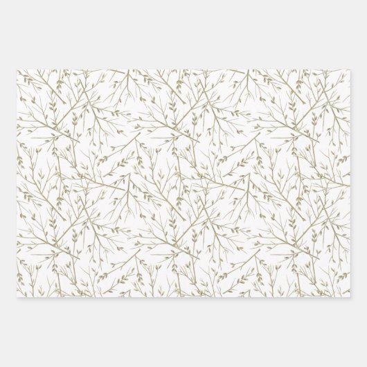 Goldene Zweige Geschenkpapier Set (Vorderseite 2)