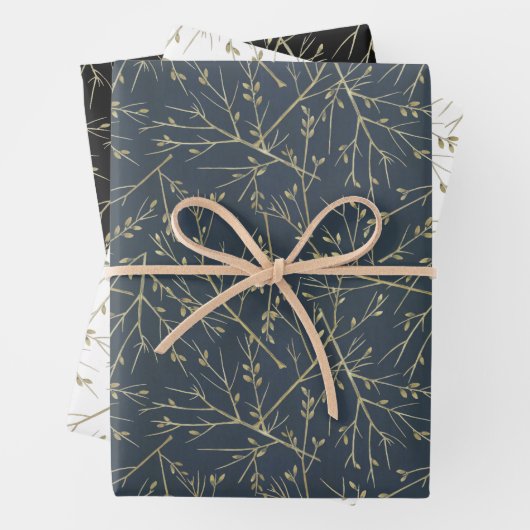 Goldene Zweige Geschenkpapier Set (Beispiel)