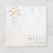 Goldene Zweigstelle Weißer Holzplatz Quadratische Visitenkarte (Vorderseite)