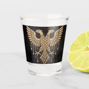Goldene Zwilling Rabe Nordische Mythologie Schwarz Schnapsglas