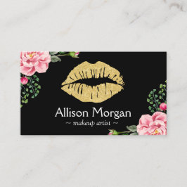 Goldenen Lippen Künstler Schöne Blume Wrapping Visitenkarte