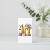 Goldener 10. Geburtstag Begleitkarte (Stehend Vorderseite)