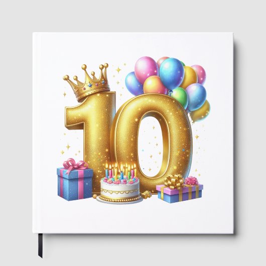 Goldener 10. Geburtstag Gästebuch (Vorderseite)