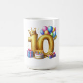 Goldener 10. Geburtstag Kaffeetasse (Mittel)