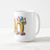 Goldener 10. Geburtstag Kaffeetasse (VorderseiteRechts)