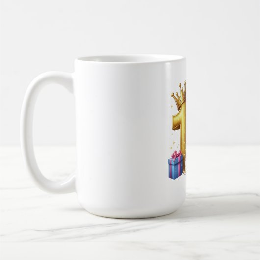 Goldener 10. Geburtstag Kaffeetasse (Links)
