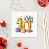 Goldener 10. Geburtstag Serviette (Beispiel)