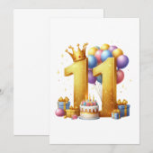Goldener 11. Geburtstag Ankündigung (Vorne/Hinten)
