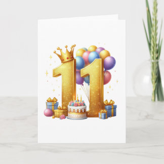 Goldener 11. Geburtstag Dankeskarte