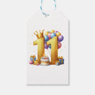 Goldener 11. Geburtstag Geschenkanhänger