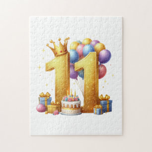 Goldener 11. Geburtstag Puzzle