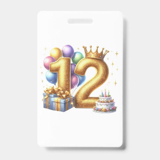 Goldener 12. Geburtstag Ausweis (Vorderseite)