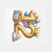 Goldener 12. Geburtstag Fleecedecke (Vorderseite (Horizontal))