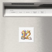 Goldener 12. Geburtstag Magnet (In Situ (Geschirrspüler))
