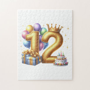 Goldener 12. Geburtstag Puzzle
