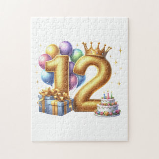 Goldener 12. Geburtstag Puzzle