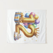 Goldener 12. Geburtstag Wandteppich (Vorderseite (Horizontal))