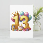 Goldener 13. Geburtstag Ankündigung (Stehend Vorderseite)