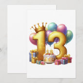 Goldener 13. Geburtstag Ankündigung (Vorne/Hinten)