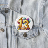 Goldener 13. Geburtstag Button (Beispiel)