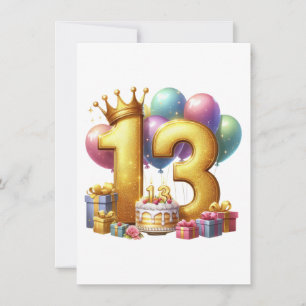 Goldener 13. Geburtstag Einladung