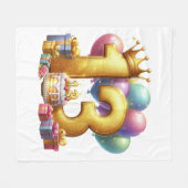 Goldener 13. Geburtstag Fleecedecke (Vorderseite (Horizontal))