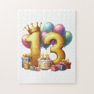 Goldener 13. Geburtstag Puzzle