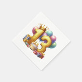 Goldener 13. Geburtstag Serviette (Ecke)