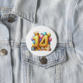 Goldener 14. Geburtstag Button (Beispiel)