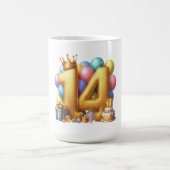 Goldener 14. Geburtstag Kaffeetasse (Mittel)