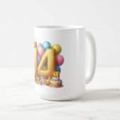 Goldener 14. Geburtstag Kaffeetasse (VorderseiteRechts)
