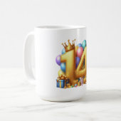Goldener 14. Geburtstag Kaffeetasse (Vorderseite Links)