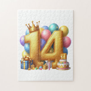 Goldener 14. Geburtstag Puzzle