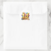 Goldener 14. Geburtstag Runder Aufkleber (Tasche)