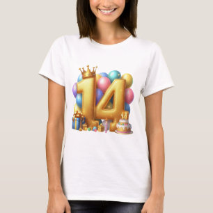 Goldener 14. Geburtstag T-Shirt