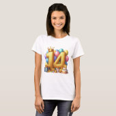 Goldener 14. Geburtstag T-Shirt (Vorne ganz)