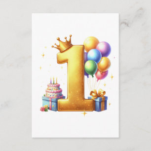 Goldener 1. Geburtstag Begleitkarte